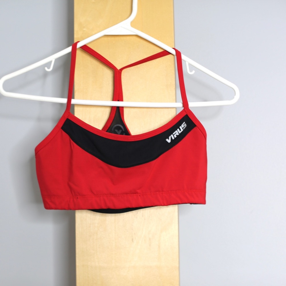 Virus Brand Red Sports Bra Womens Small